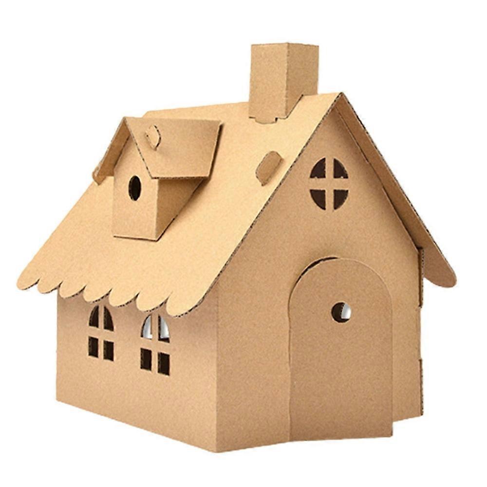 JUNWELL 1 Set Interactive Handmade DIY Assembly Kit Paper Creative House Shape DIY Assembly Accessories for Children