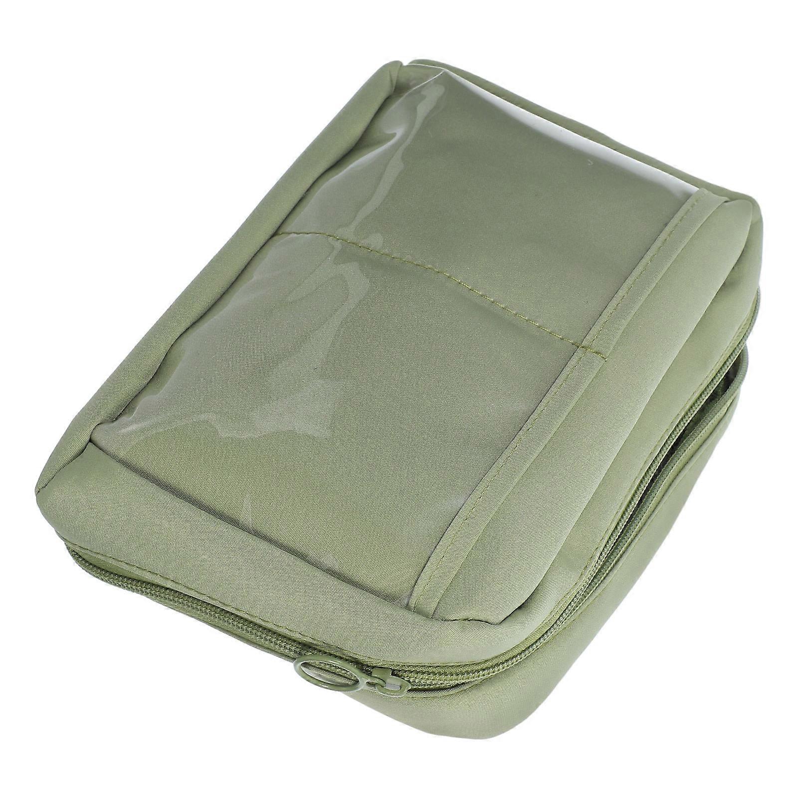 Green Canvas Large Capacity Pencil Case for School Supplies