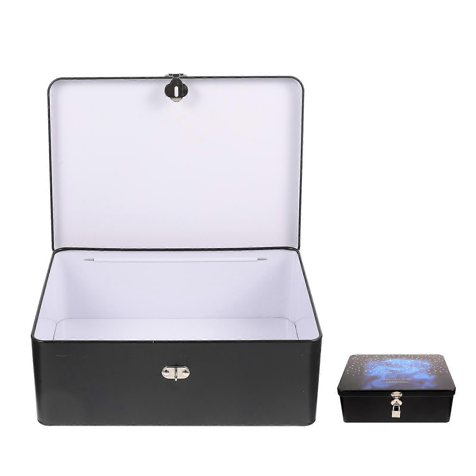2Pcs Tinplate Holder with for Safe Storage Multi Color