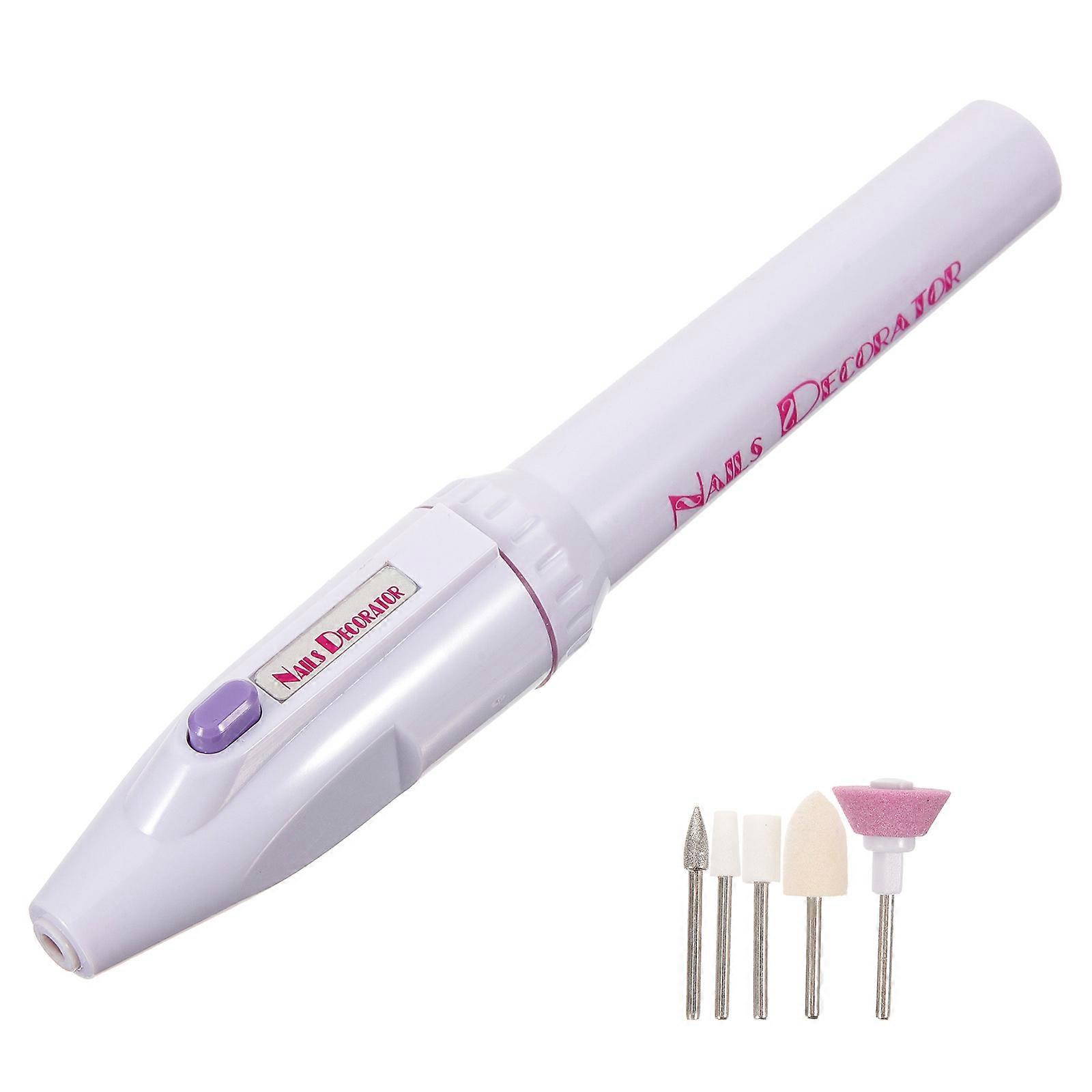 Portable Electric Nail Drill For Home Users Nail Practical Tool In White 2 Sets