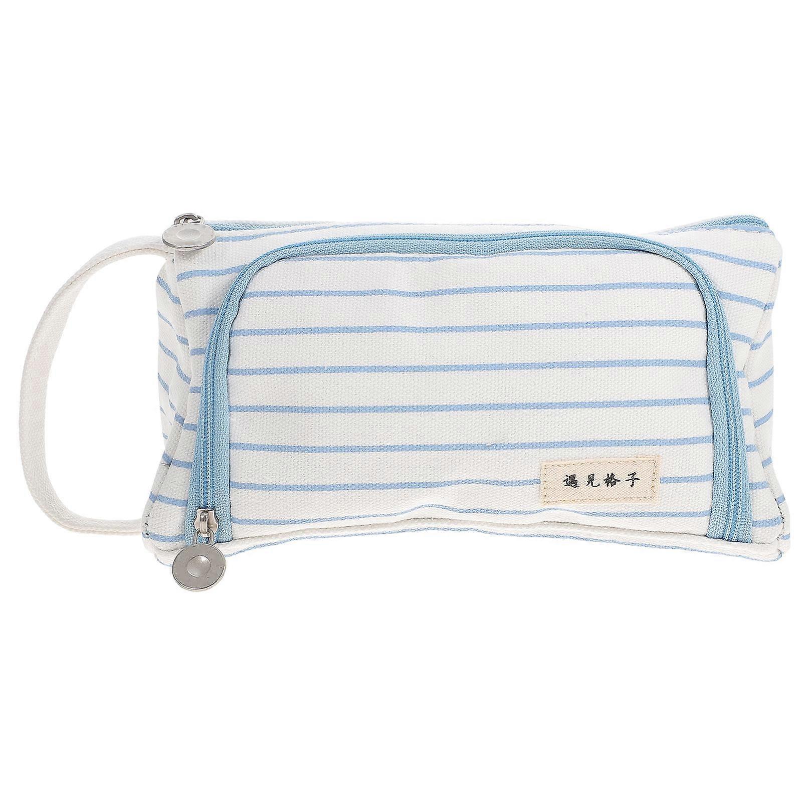 Canvas Pen Pouch Large Capacity for Storage Use Zipper