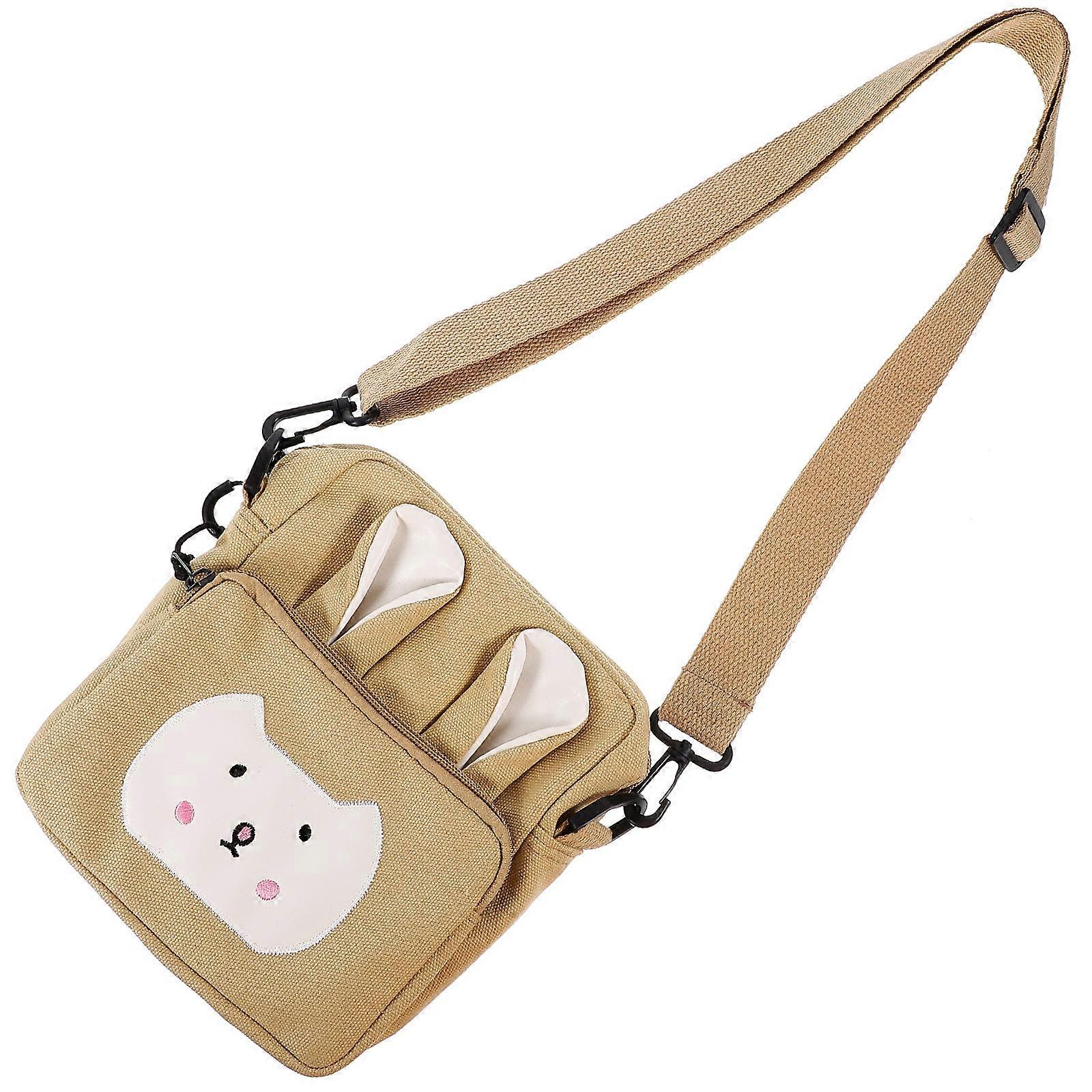 Bag Canvas for Storing Rabbit Zipper Coin Pouch Single Shoulder Bag