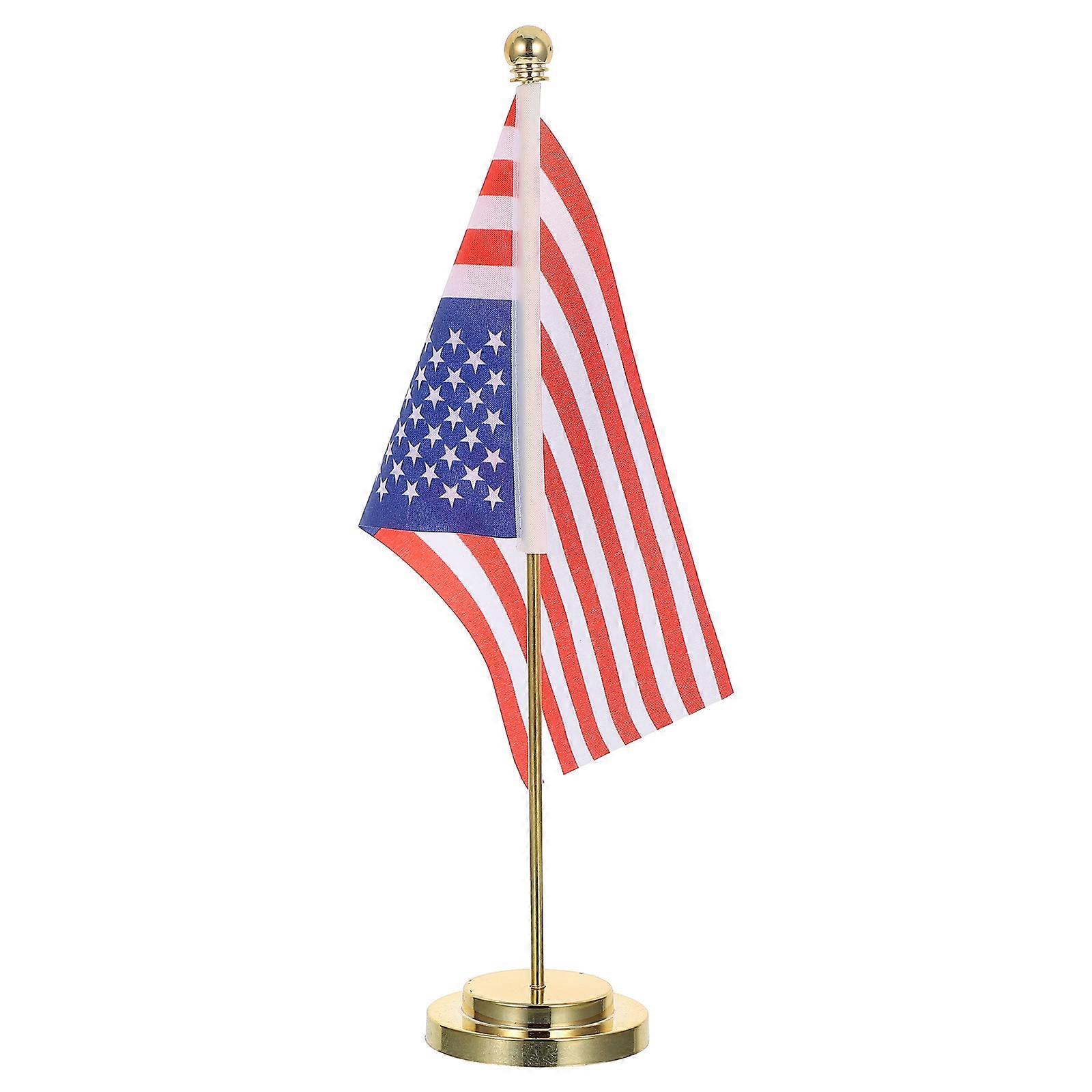 Desk American Flag Decor Rectangular Shape Patriotic Desk Use 31.00X21.00X14.00CM Upright Stand 1Pack