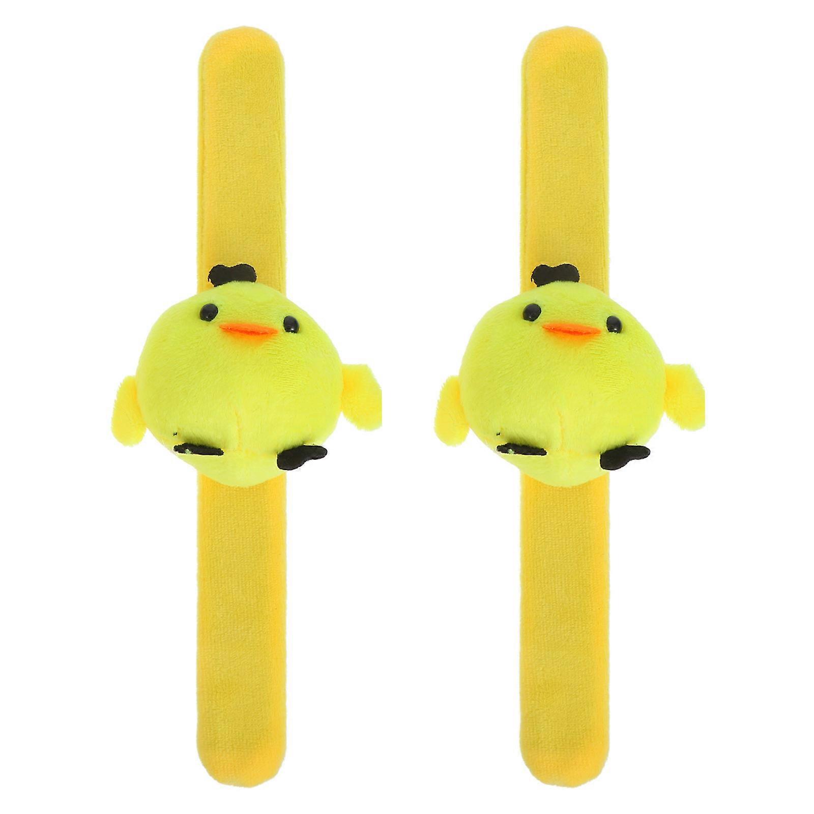Soft Plush Chicken Slap Bracelet for Fun Wrist Toy 4Pcs Set