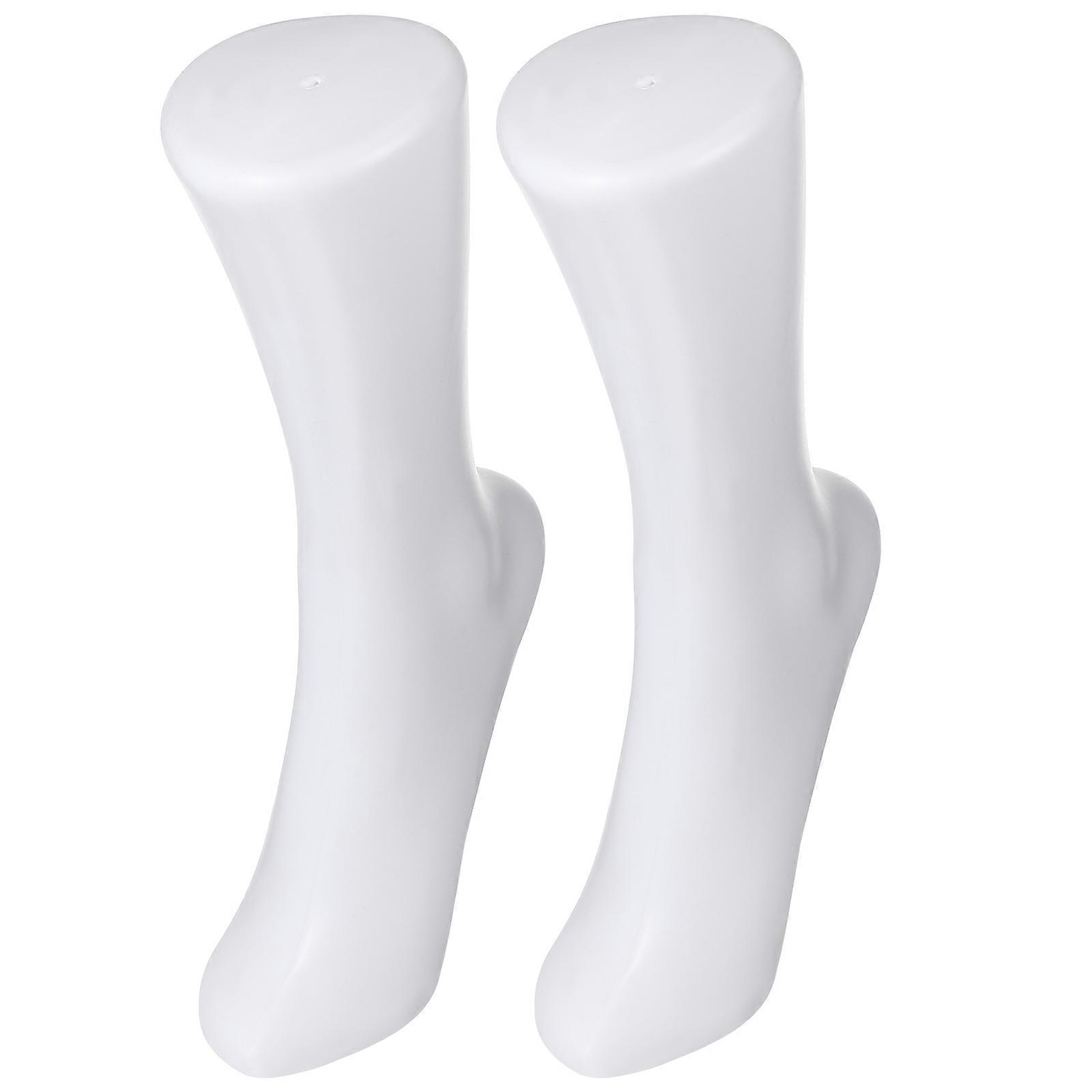 Foot Sock Display Mannequin for Woman with 4Pcs Foot Mold Set White 29.5X23X9.3CM