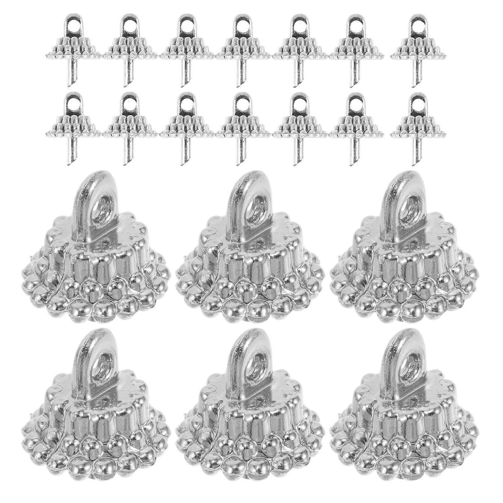Silver Plastic Ornament Caps Christmas Replacement for 400Pcs Set