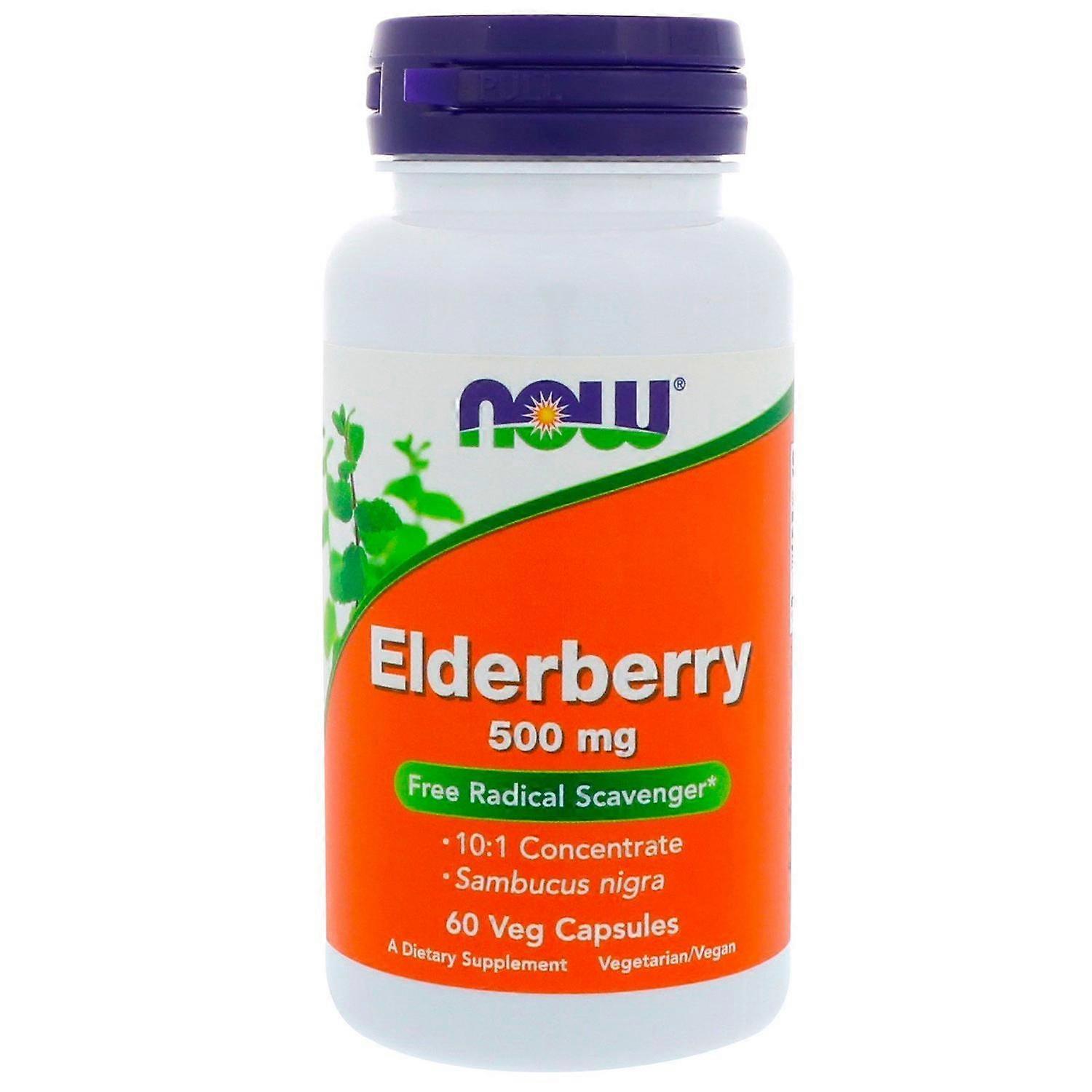 Now Foods, Elderberry, 500 mg, 60 Veg Capsules