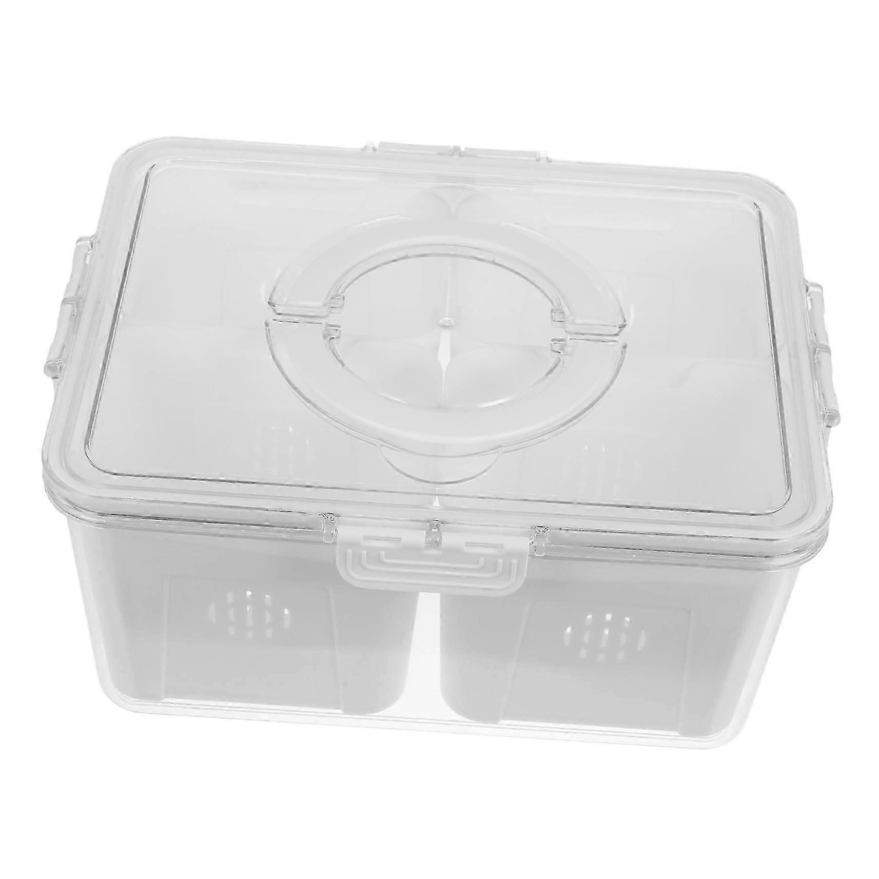 Sturdy Material Space-saving Multi-compartment Refrigerator Food-keeping Storage Box