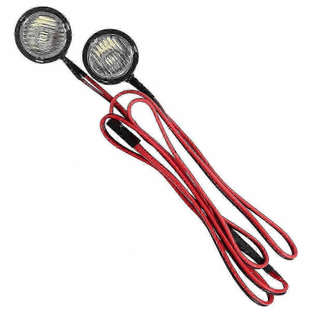 Bright White 2LED Round Spotlights for RC Crawler Cars 1/10 Scale