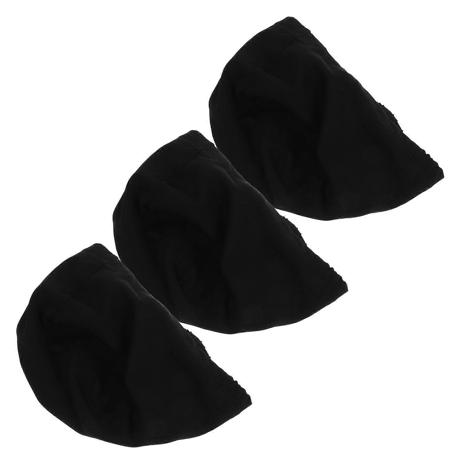 Breathable Black Swim Cap Fabric for Swimming Use 15Pcs Quick Dry Unisex