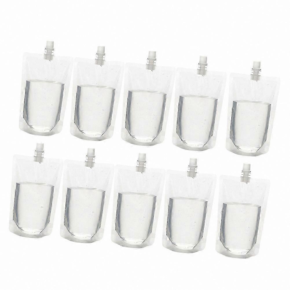 Reusable Drink Pouches with Spout - 30 Pack Transparent Beverage Flasks for Travel Sports Events Outdoor Activities