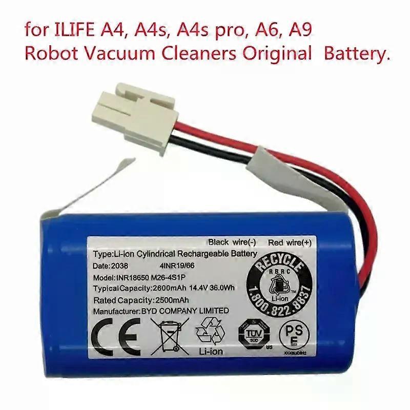Apply  14.8V 2600mah 14.4V Lithium Battery For ILIFE A4 A4s V7 A6 V7s Plus Robot Vacuum Cleaner ILife 4S1P Full Capacity