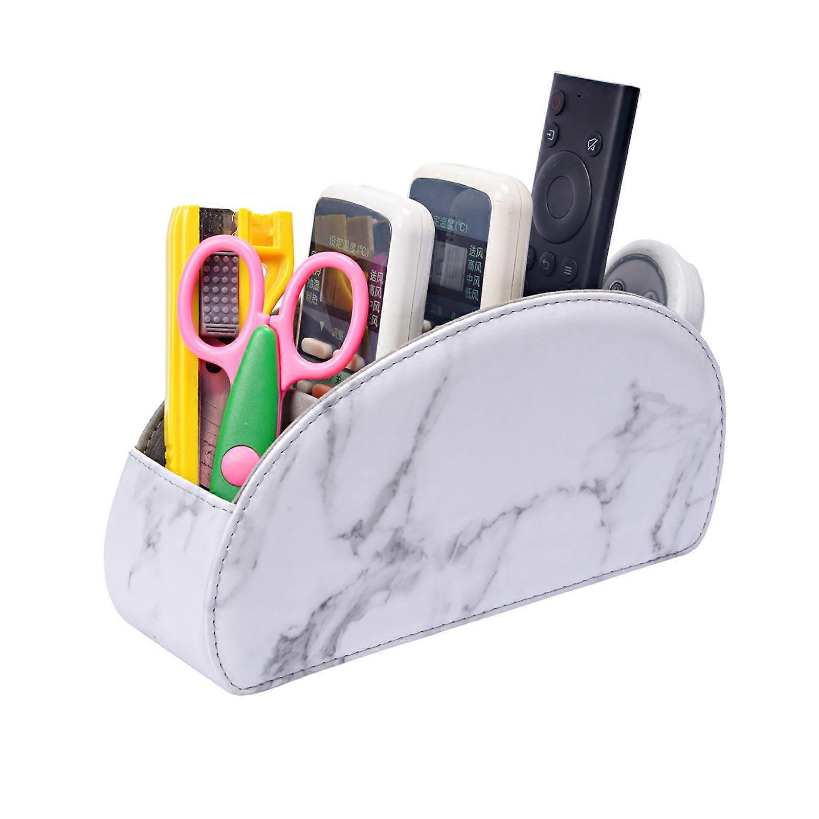 Jikaixiang Remote Control Holder Storage Box with 5 Compartments Large Capacity Remote Control Storage Organizer Pen Holder