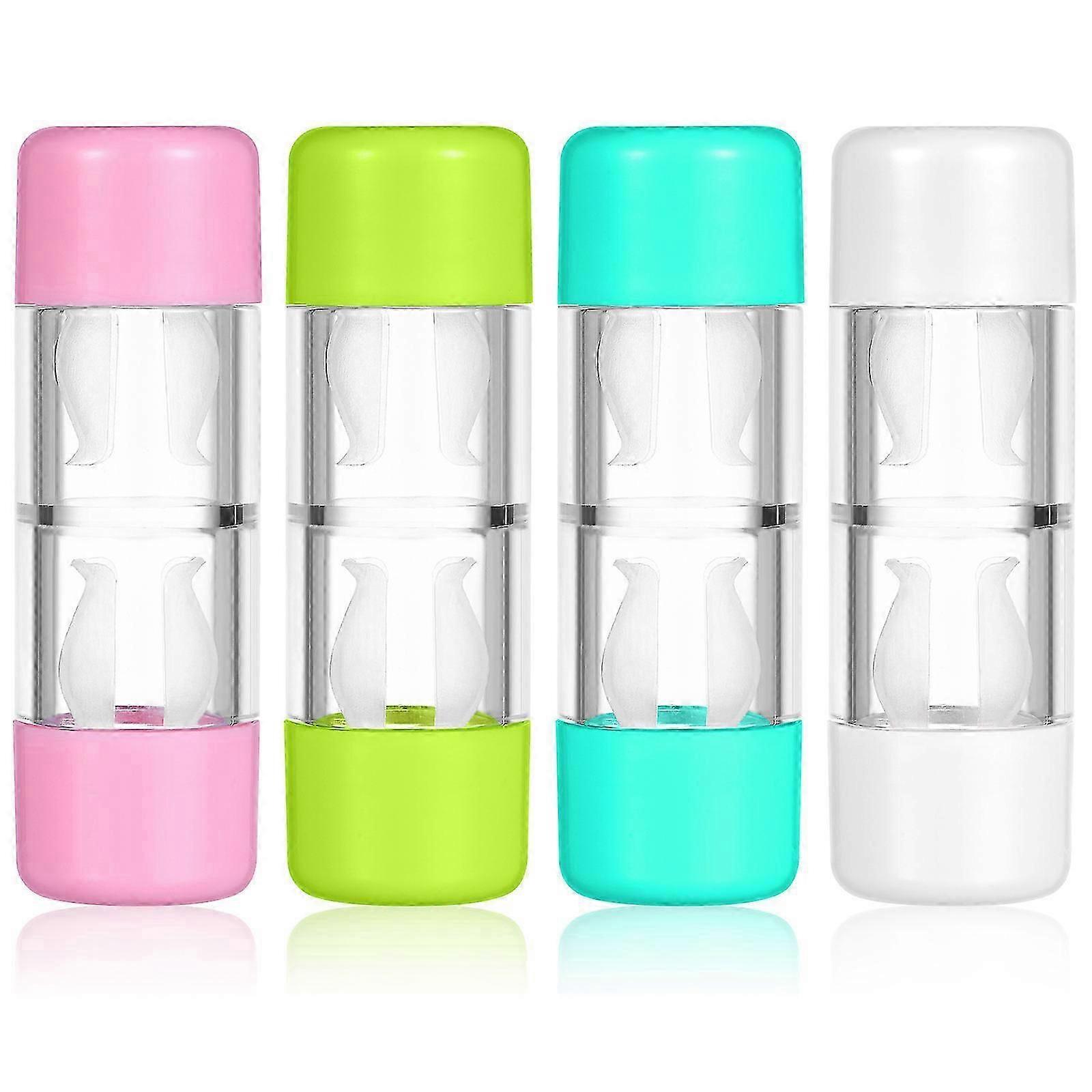 4pcs Mini RGP Hard Lens Case Travel Friendly Leakproof Storage Container Easy to Carry Multiple Colors Available