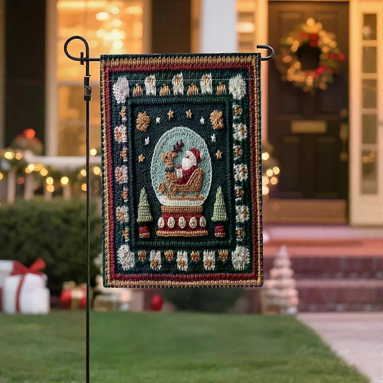 Colorful Checker Pattern Double Sided Linen, 12x18 Inches, Home Outdoor Yard Holiday Party Decorations (Flag Pole Not Included)