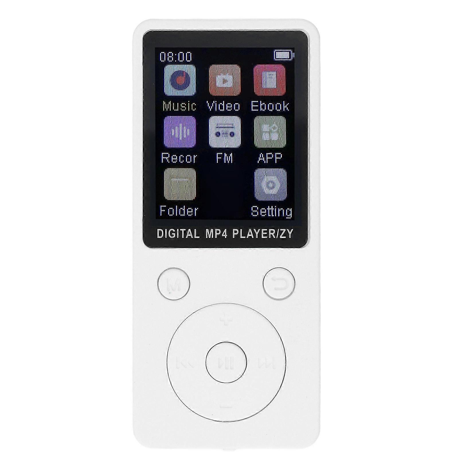 MP3 MP4 Player 1.8 Inch Screen Portable Music Player With BT 5.0 64GB Memory Card External Playback Picture Videos Supports Expanded Up to 128GB Whit