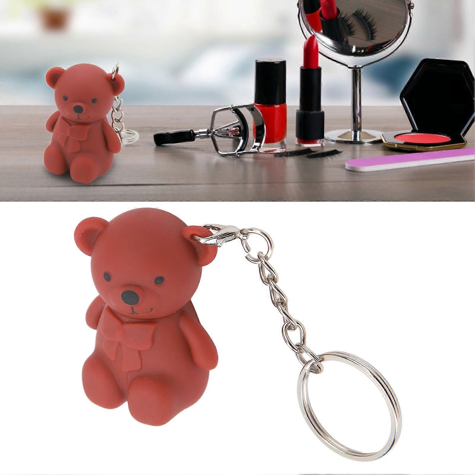 Matte Lip Mud High Pigment Bear Key Chain Long Lasting Creamy Texture Lipstick Clay 01 