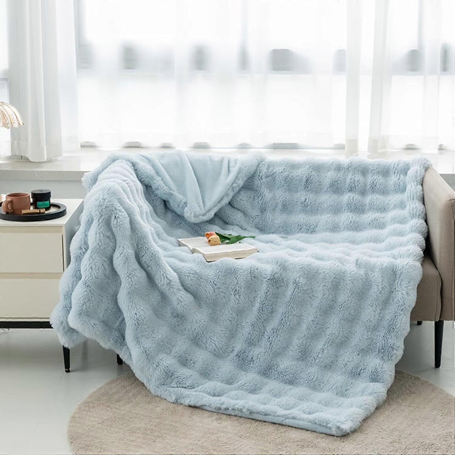 Super Soft Faux Fur Throw Blanket for Couch Raspberry Sherpa Fuzzy Plush Warm Blanket for Sofa Bed (Raspberry, Throw(50"x60"))