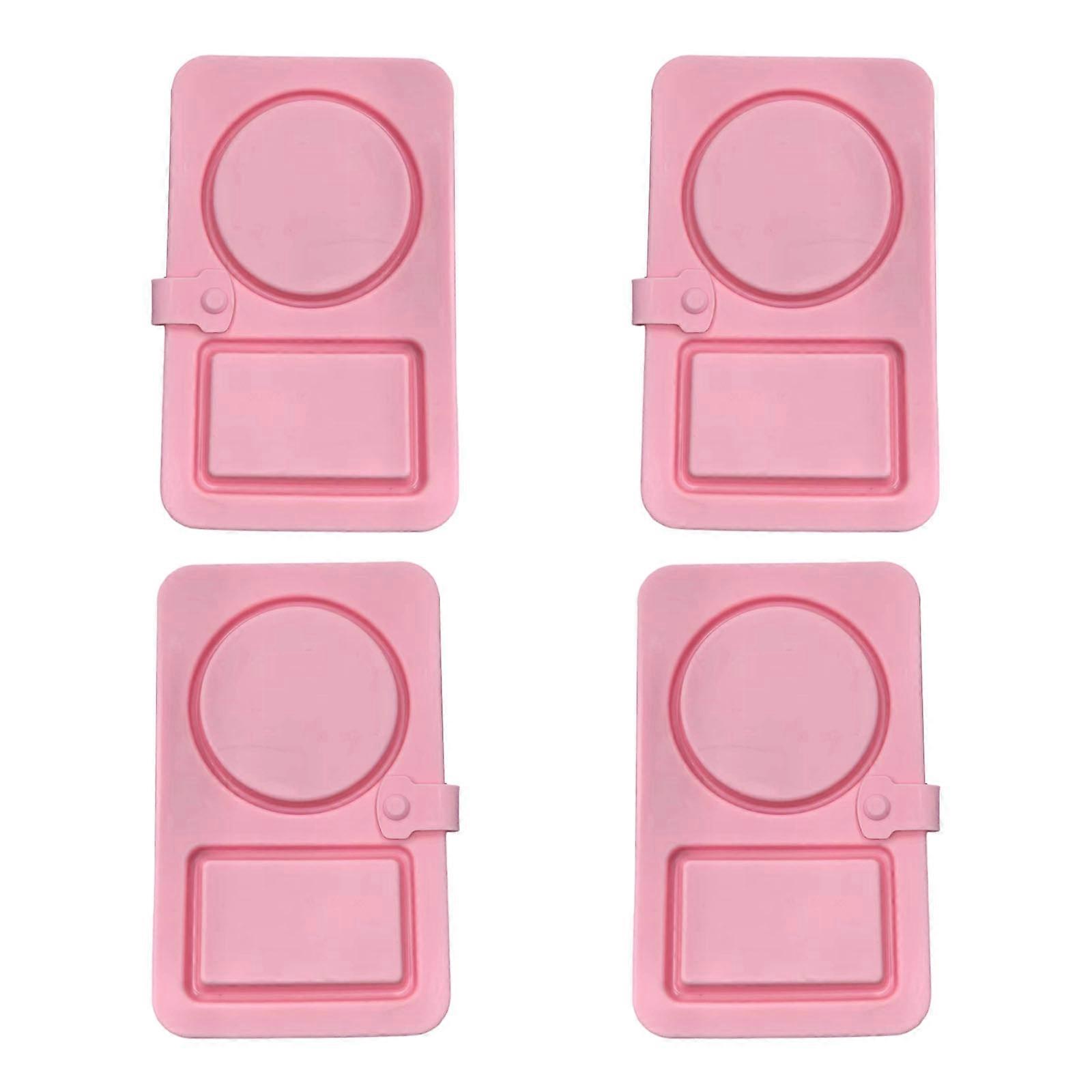 Duals Chamber Foldable Snacks Box Leakproof Silicone Design Easy Cleaning Condiment Container with 2 Compartments  Pink