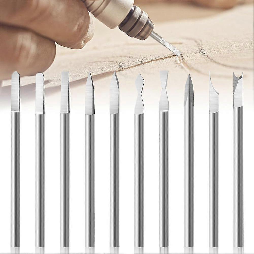 10PCS Wood Carving Tools for Rotary Tool, 1/8In Shank Woodworking Tools Rotary Tool Bits Compatible