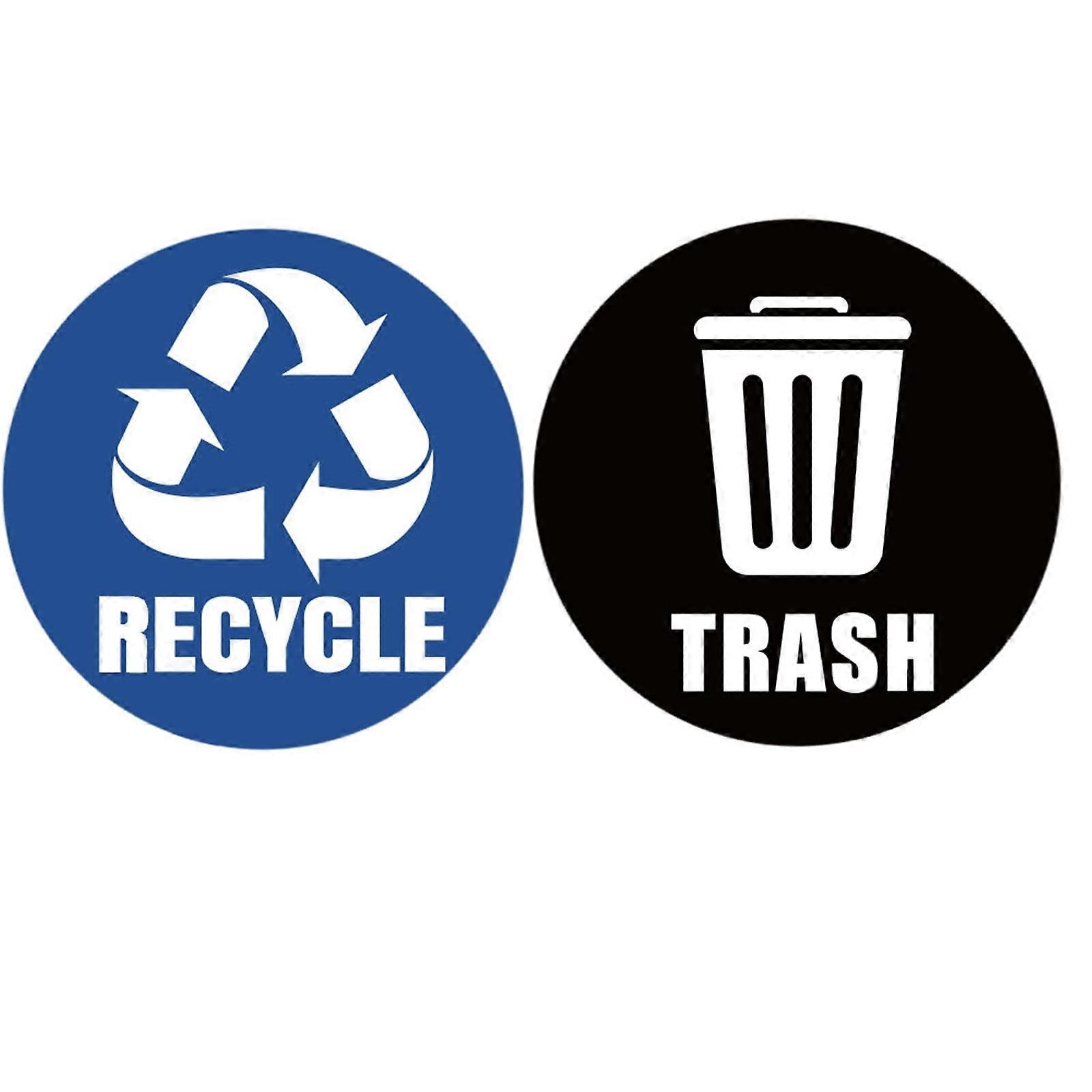Recycle Sticker Label, Compatible with Trash Can, Self-Adhesive Waterproof Stickers for Recyclable & Non-Recyclable Bins