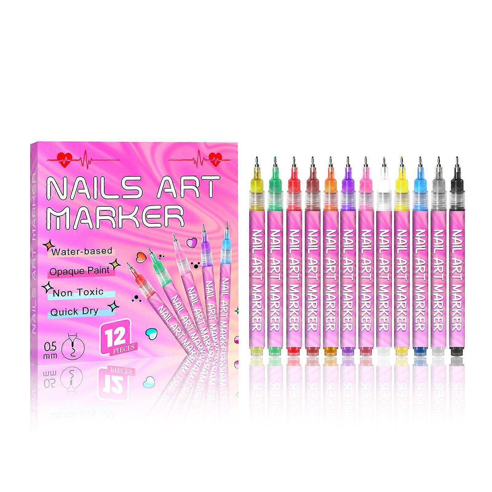 AMZ The Nail Art Pen With Color Display Is Easy To Operate. It Is A Tool For Sketching Nails And Nail Art. It Is Suitable For Diy In Many Occasions An