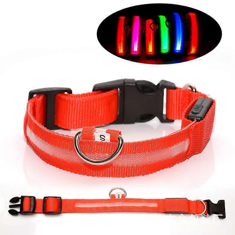 Glow-in-the-dark dog collar - LED dog collar light, rechargeable, color-changing, waterproof, suitable for large, small, and medium-sized dogs.