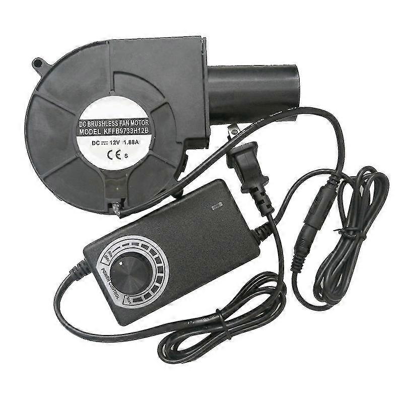 High Speed DC 12V Turbo Centrifugal Blower Fan 9733 with Variable Speed Controller for Oil Stove BBQ