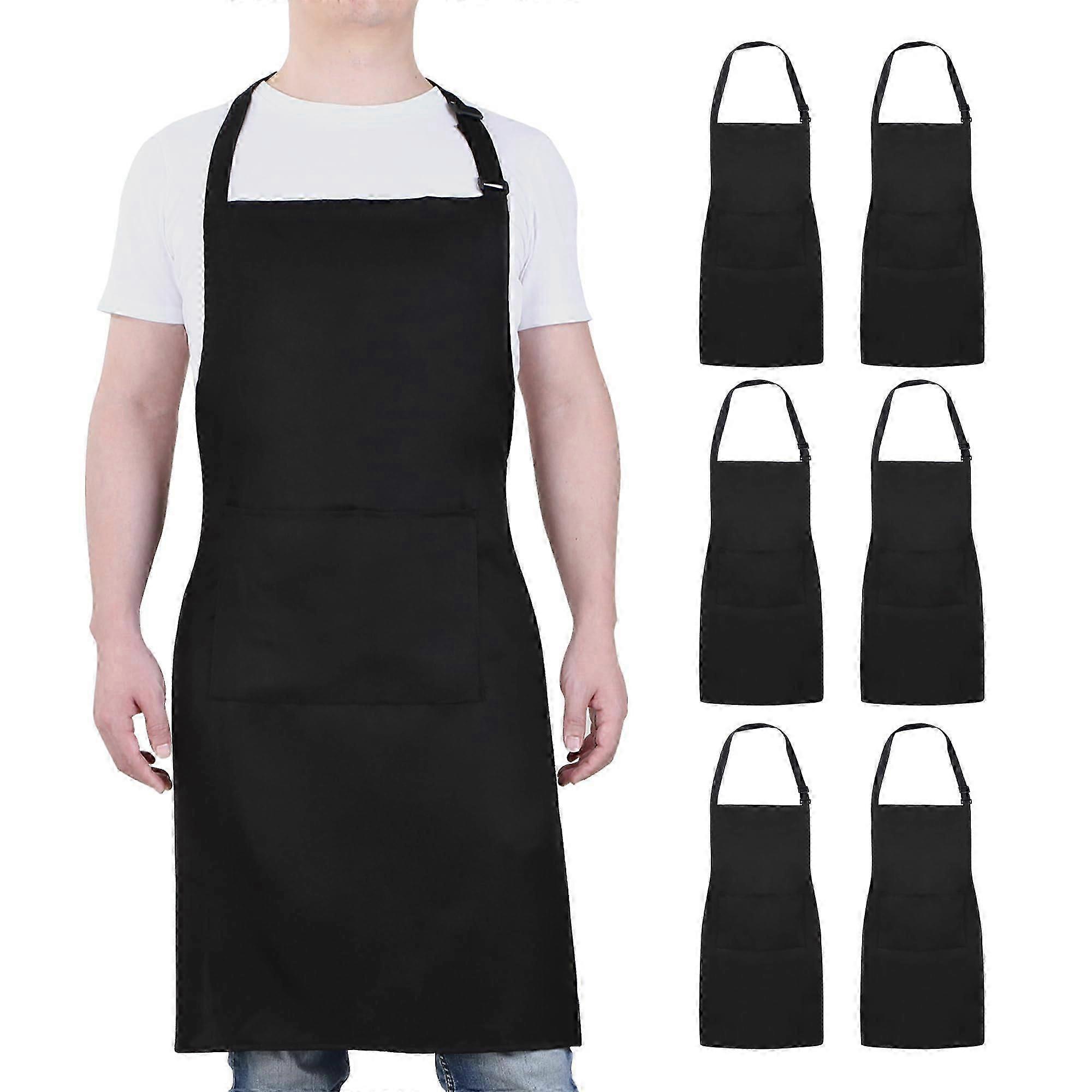 6 Pack Chef Apron for Cooking 33" x 27" Large