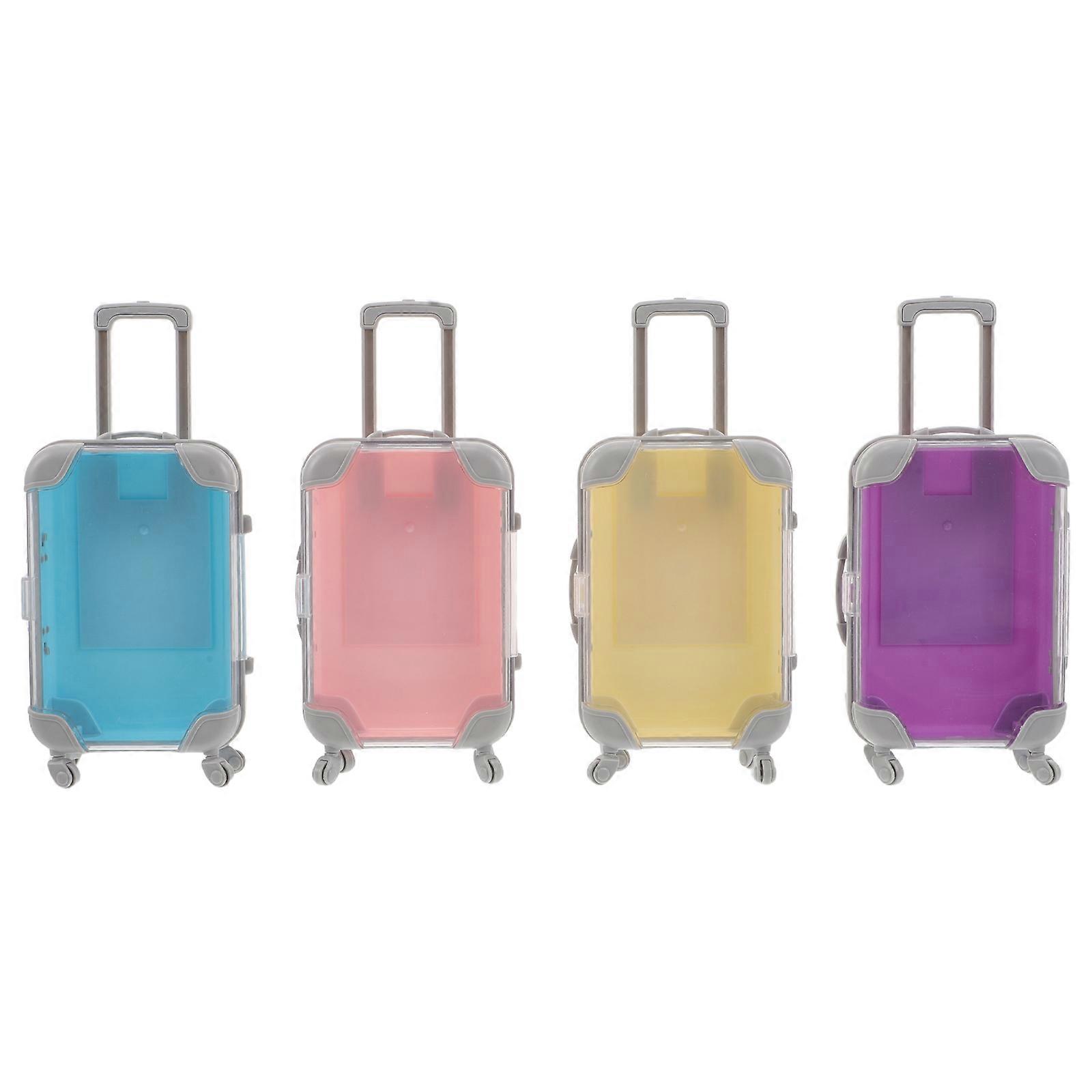 Assorted Color Mini Suitcase Storage Box for Travel Use 4Pcs Plastic Candy