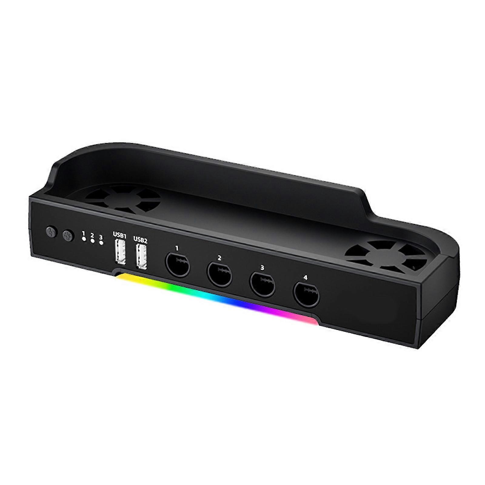 Cooling Dock with LED Lighting with/no Multi Port Expansion Adjustable Fan Speed for NS2 Enhancing Gaming Multicolor