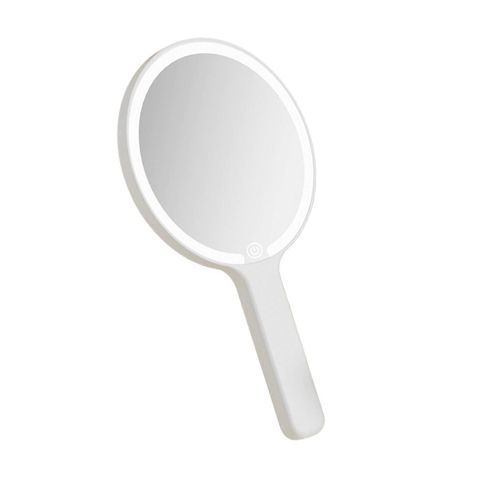 Hand Mirror with 3 Light Color,Lighted Handheld Mirror,Lightweight Portable for Makeup Application,Hair Styling,Shaving Multicolor