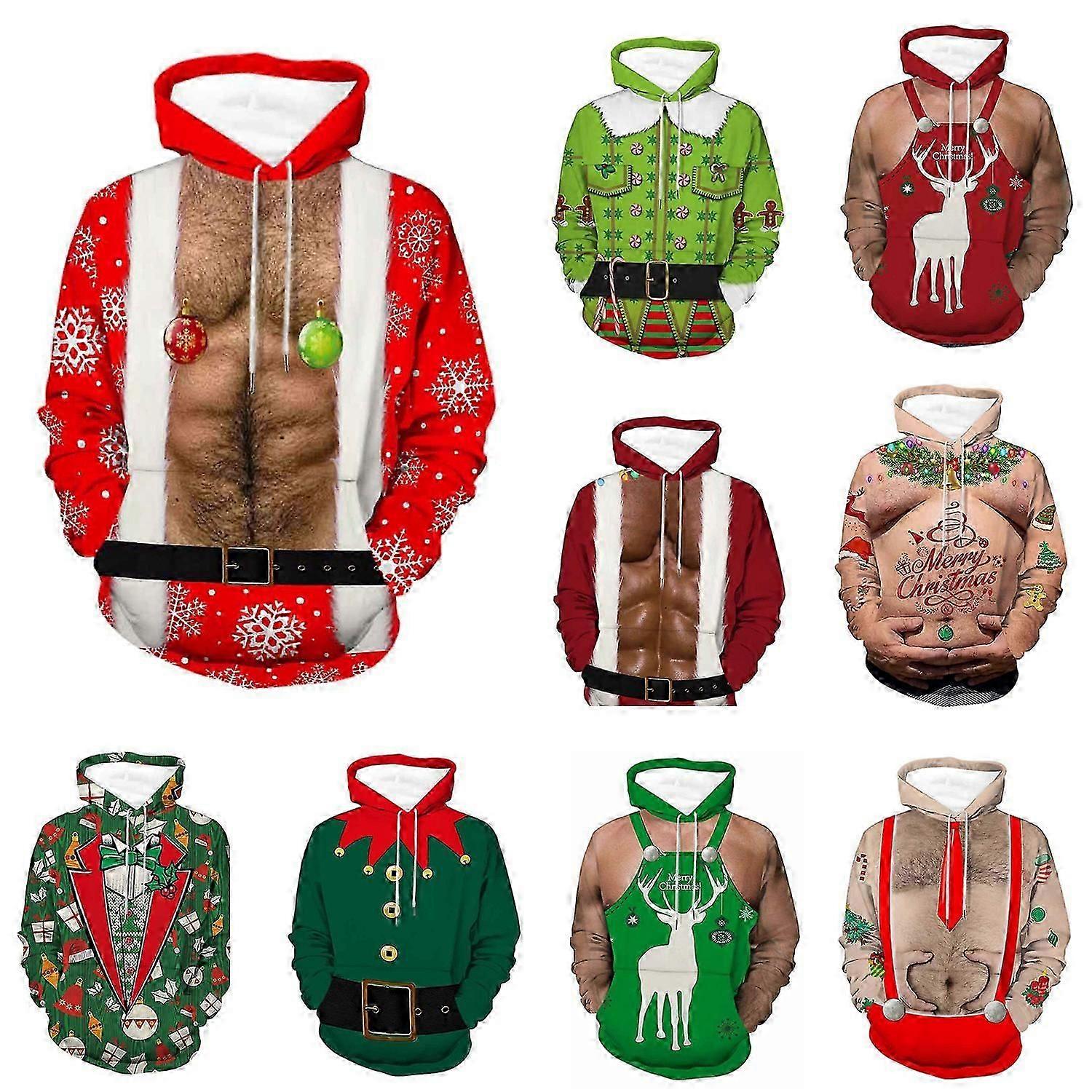 Lustiger Herren-Weihnachtspullover mit Hirschgeweih