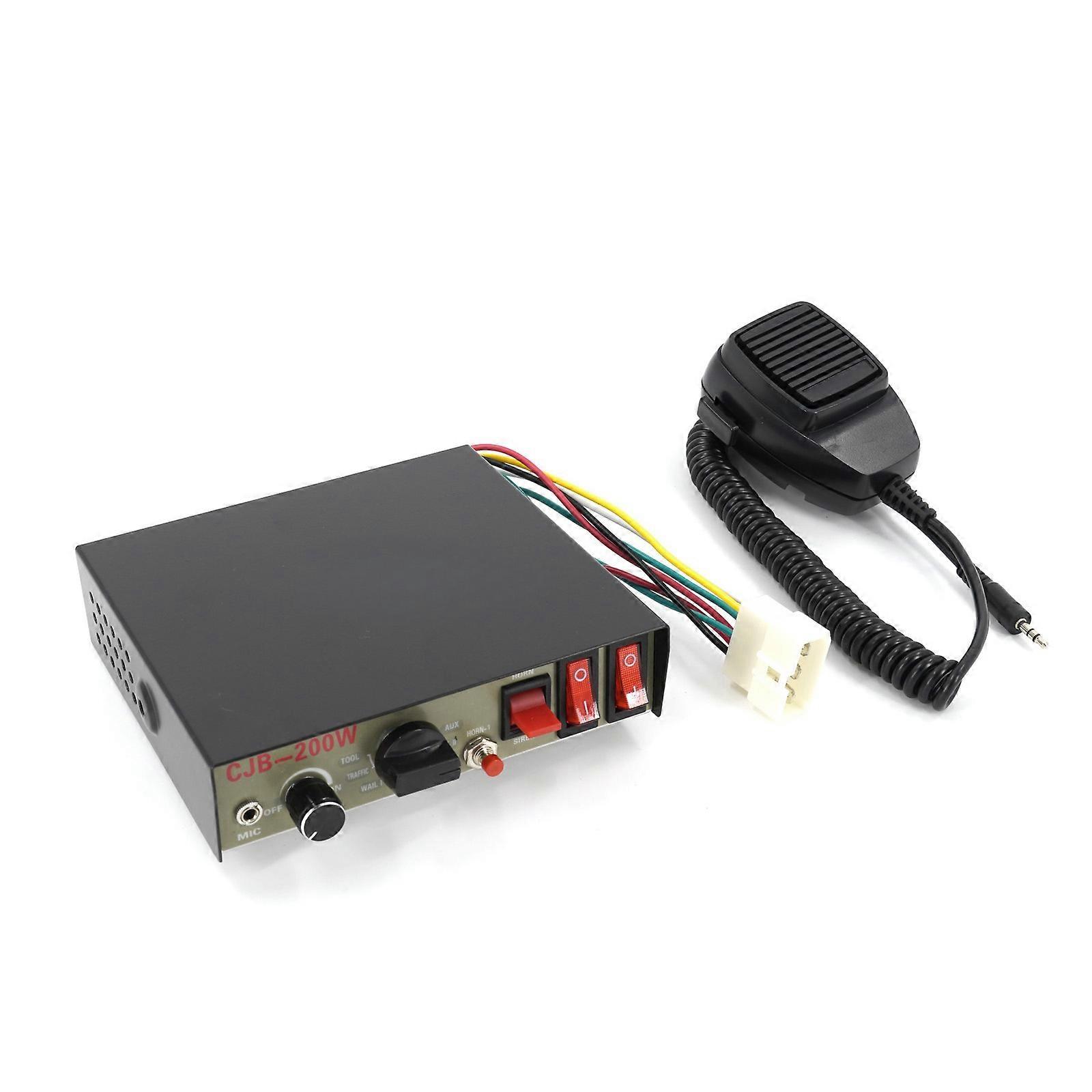 Upgrades 12V 200W Large Power Metal Car Amplifier for Clear Long Distance PA System In Traffic Control & Outdoor Event Multicolor