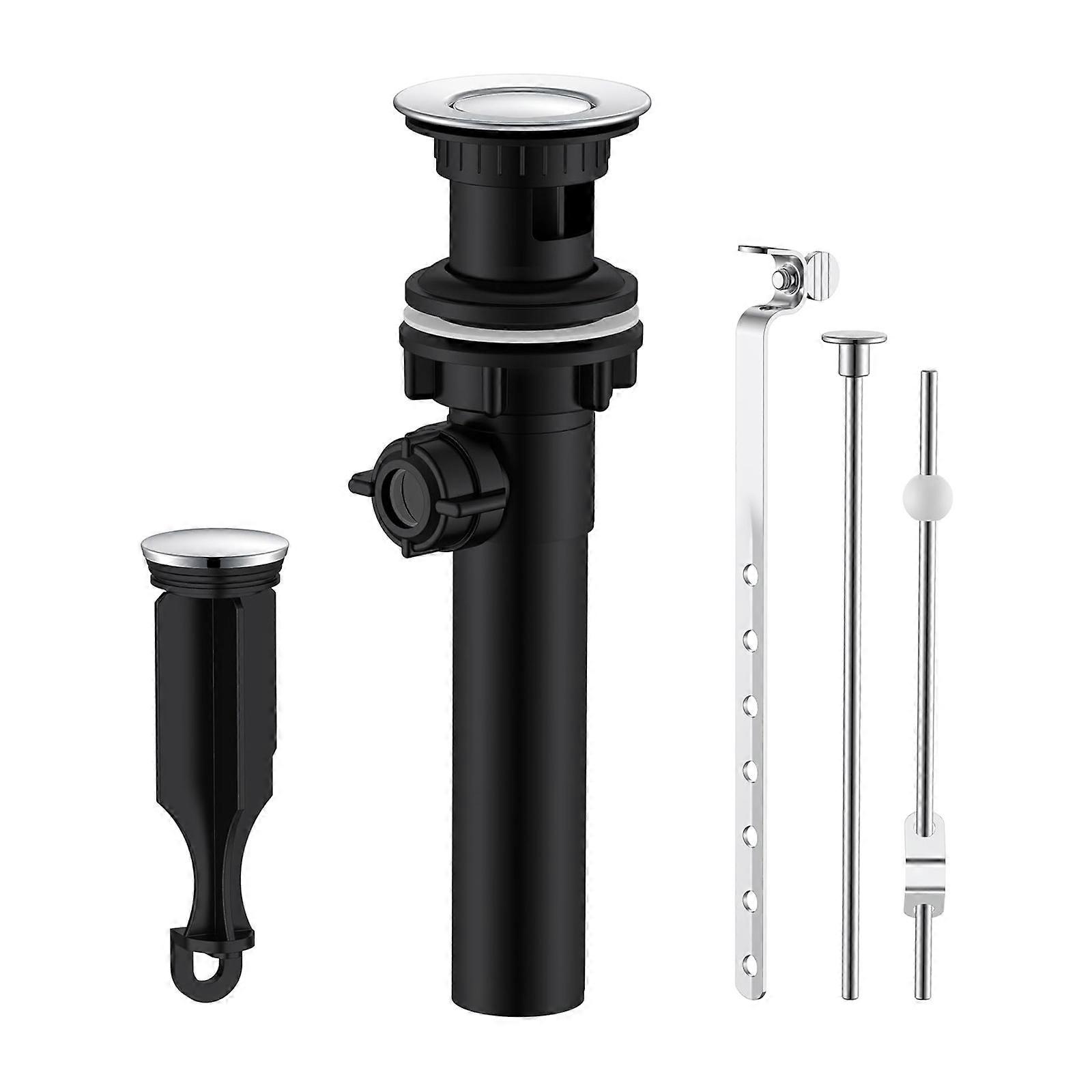 Plated Bathroom Drain Assembly with Overflows Feature Fast Water Release Mechanism for 1.5-1.75 Inch Drain Hole Multicolor