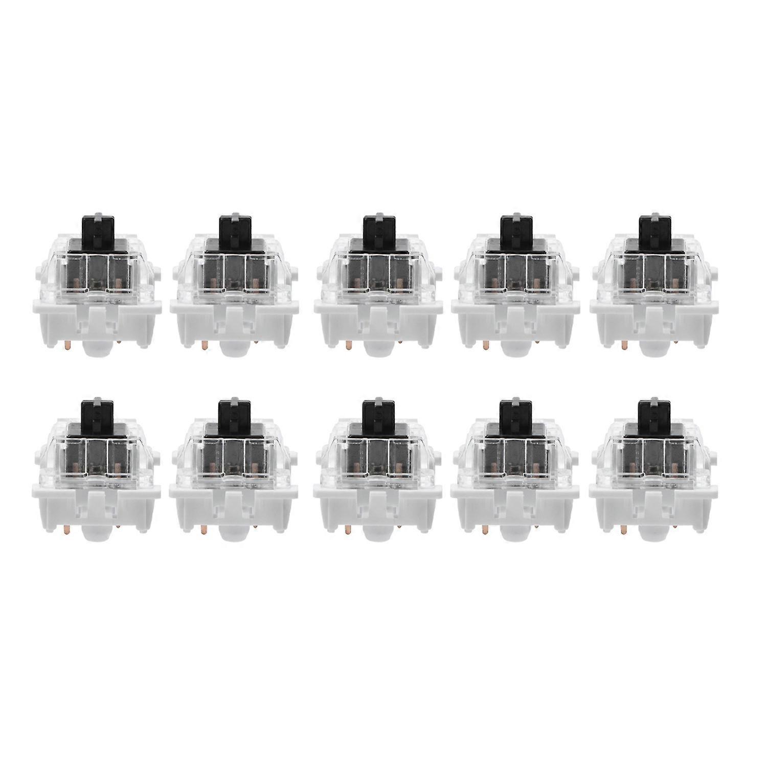 10 PCs Mechanical Keyboard Switch Plate Mounted Black Switch Replacement for Gateron Cherry MX