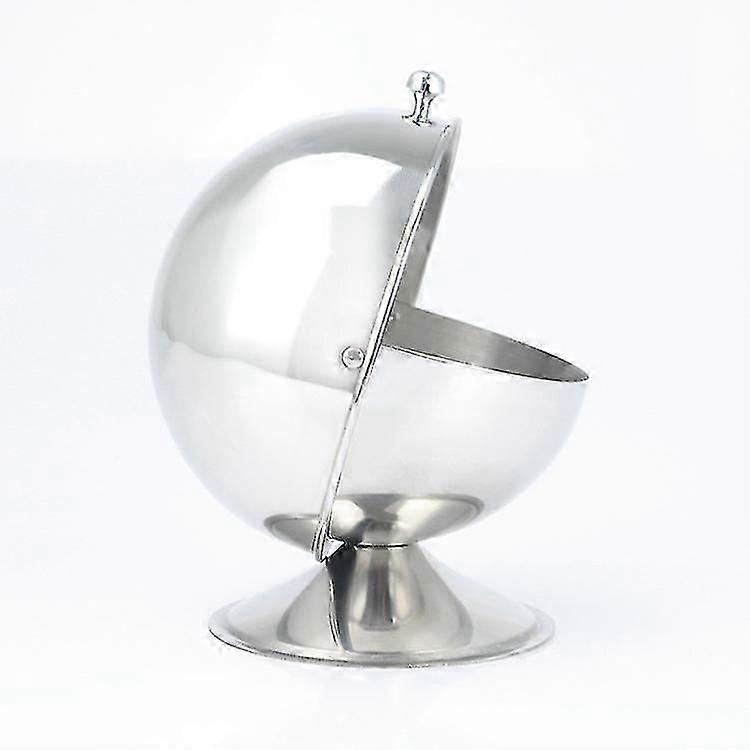 وعاء سكر من الفولاذ المقاوم للصدأ باللون الأساسي مع غطاء متداول ، فولاذ لامع ، سكر ، حلويات ، صندوق كيك ، دائري ، للسكر