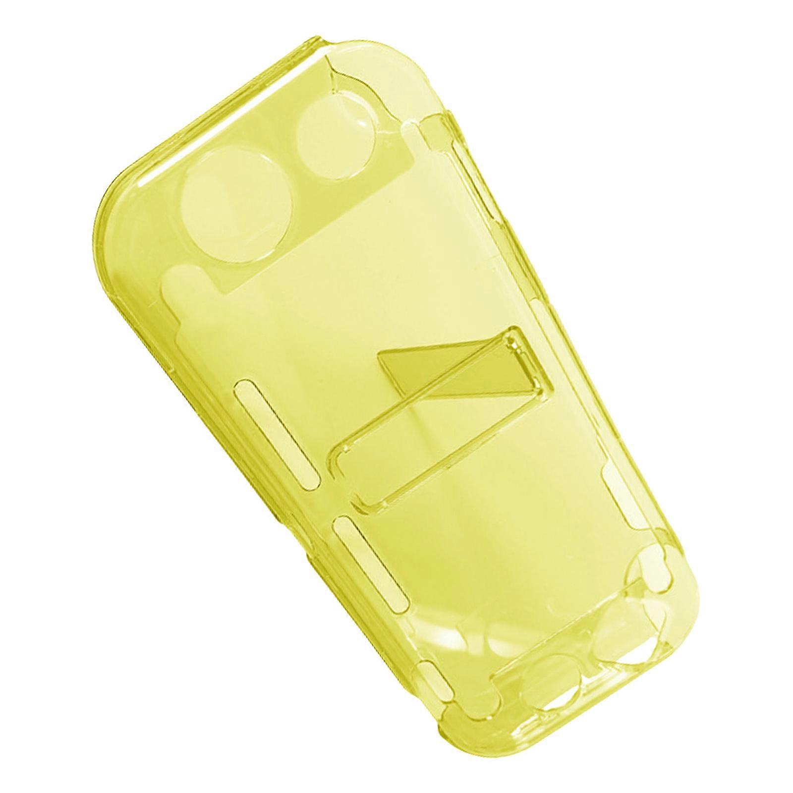 Lightweight Protective Case PC Cover for Switch Lite Clear Shockproof Housing Shell with Support Holder  Yellow