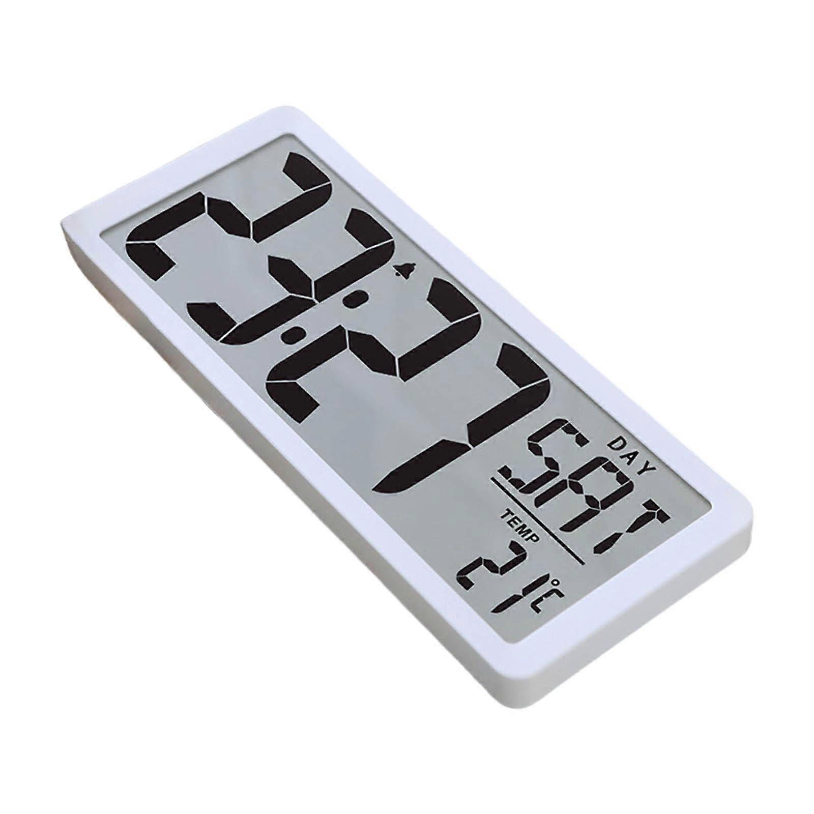 14'' LCD Digital Clock –Displays Time, Temperature, Date with Backlights For Home And Office Use Multiple Functional  White