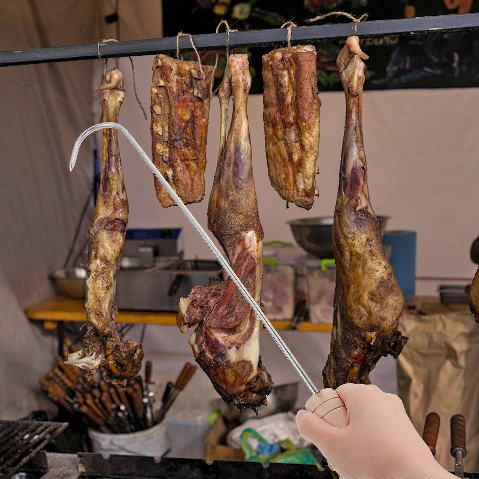 3pcs Pigtail Food Flipper Meat Turner Hooks Flipping and Grilling Hooks