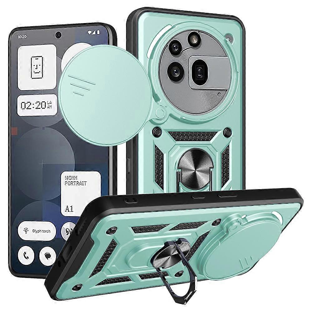 何もしない電話(3a)スライドカメラ蓋付きプロケースPC + TPUキックスタンド電話カバー