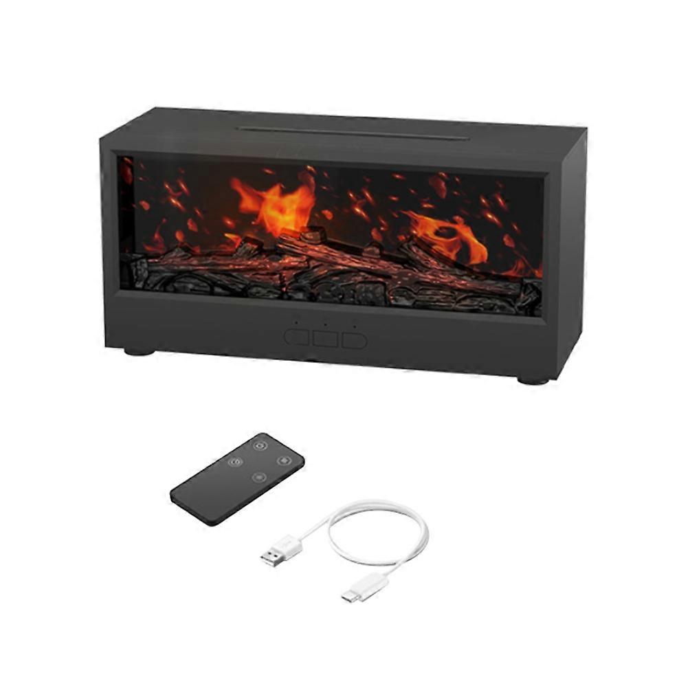 Flame Essential Oil Diffuser 3DFlame Fireplace Aromatherapy Machine Colorful Humidifier with Remote