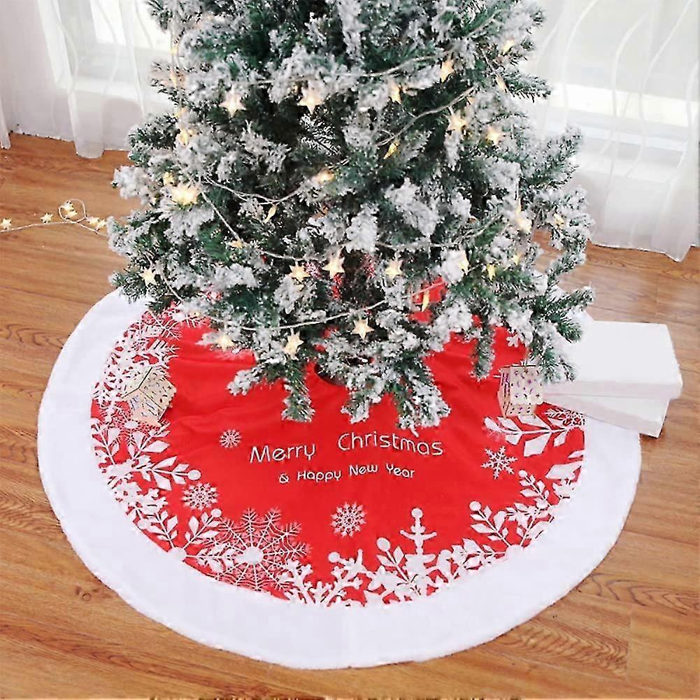 Holiday Tree Blanket 122cm Round Red for Christmas Display
