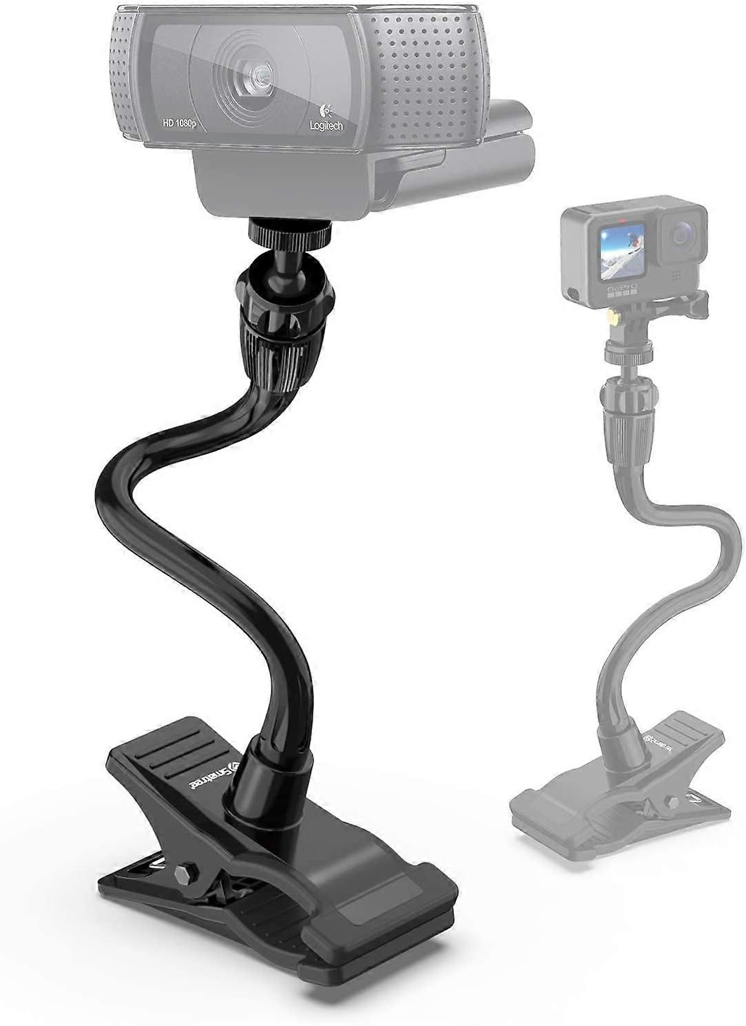 Adjustable Jaws Flex Clamp Mount 13.4inch Gooseneck Extension Compatible for compatible with Logitech Webcam
