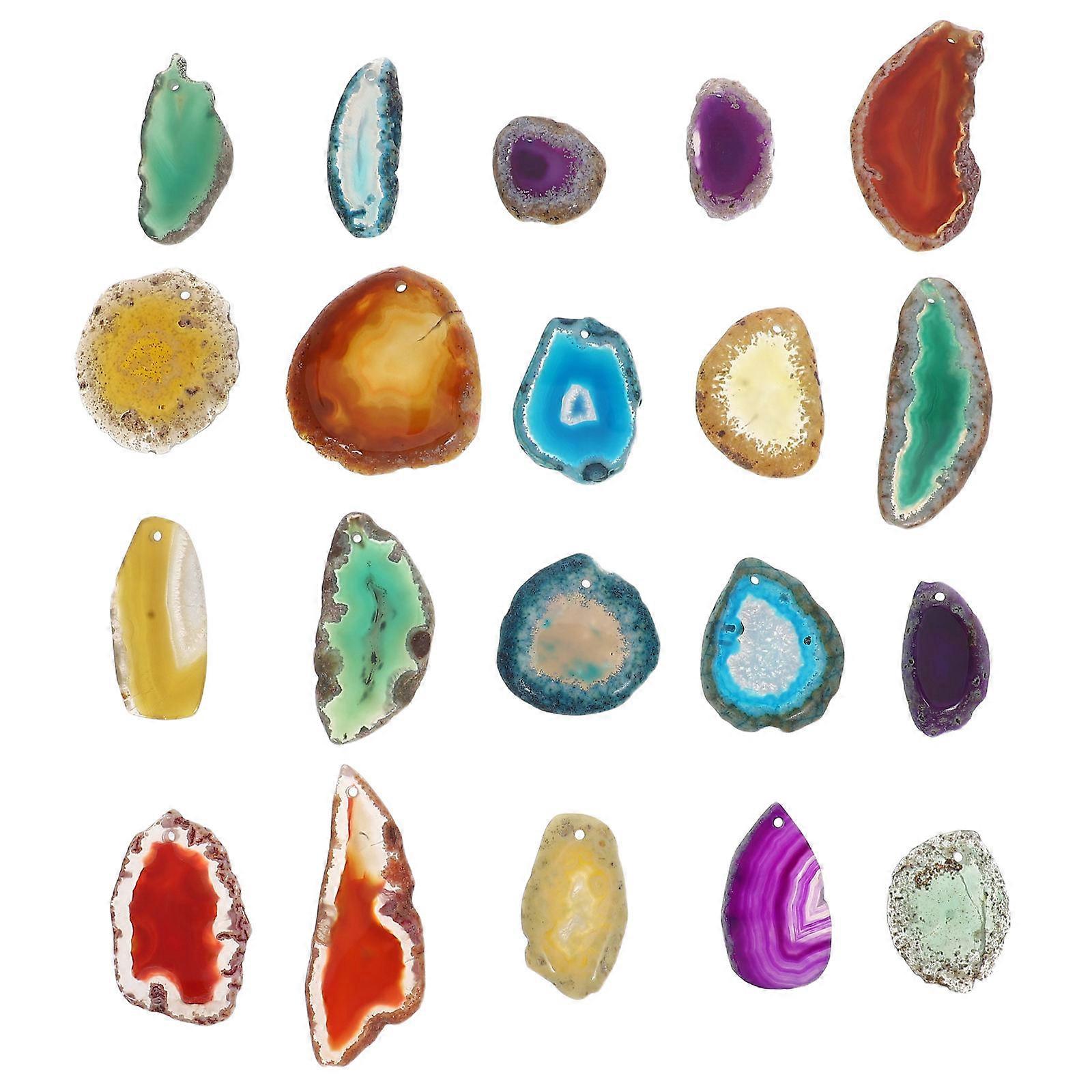 Assorted Color Agate Slices Natural Plate for Decoration 20Pcs
