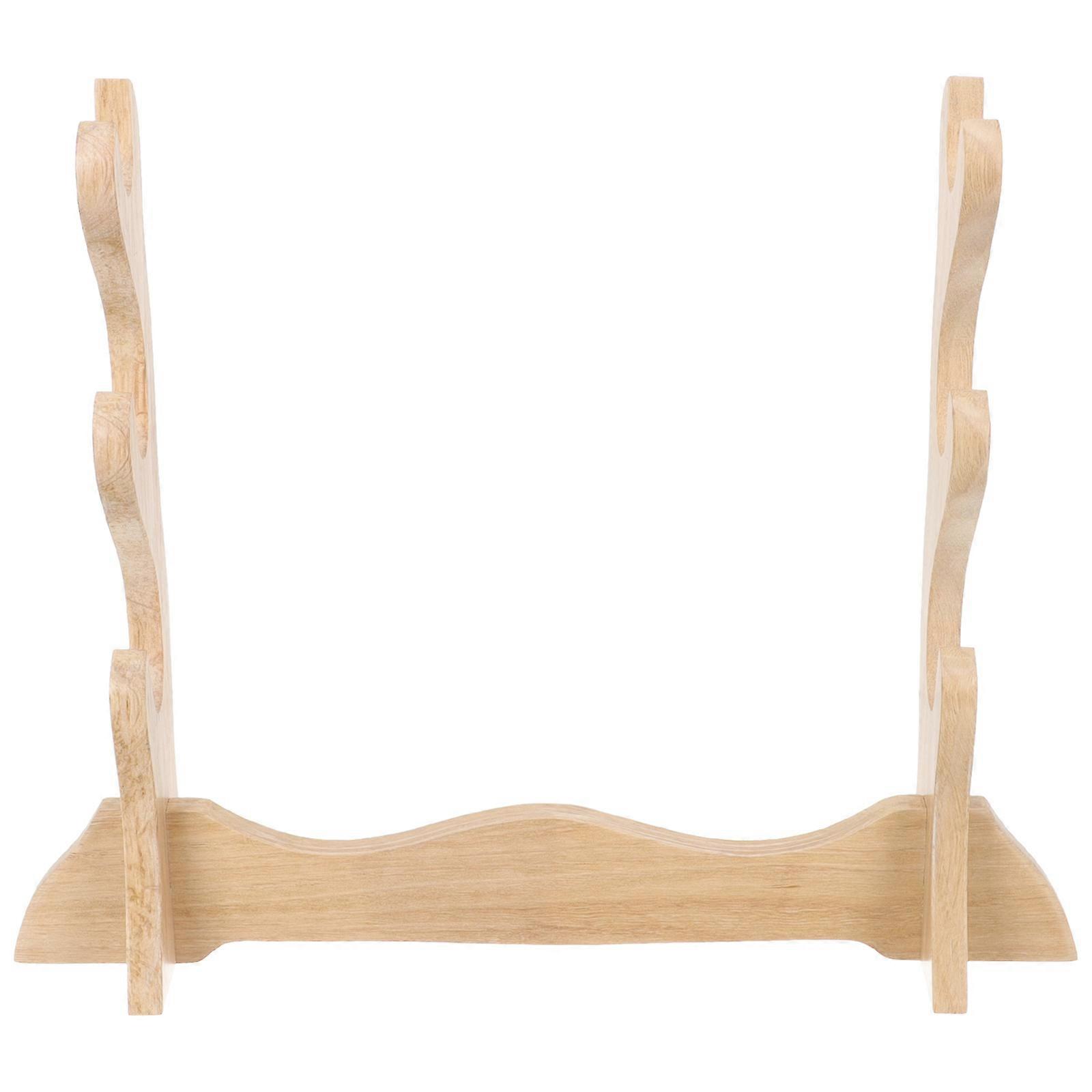 Household Sword Rack Wooden Stand for Storage Use 3-Layer Display