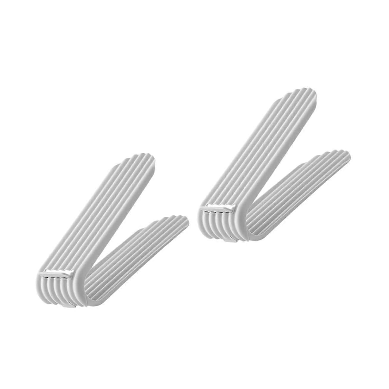 2 Pack Shoe Storage Rack Space Saving Double Layer Organizer for Closet Entryway Grey