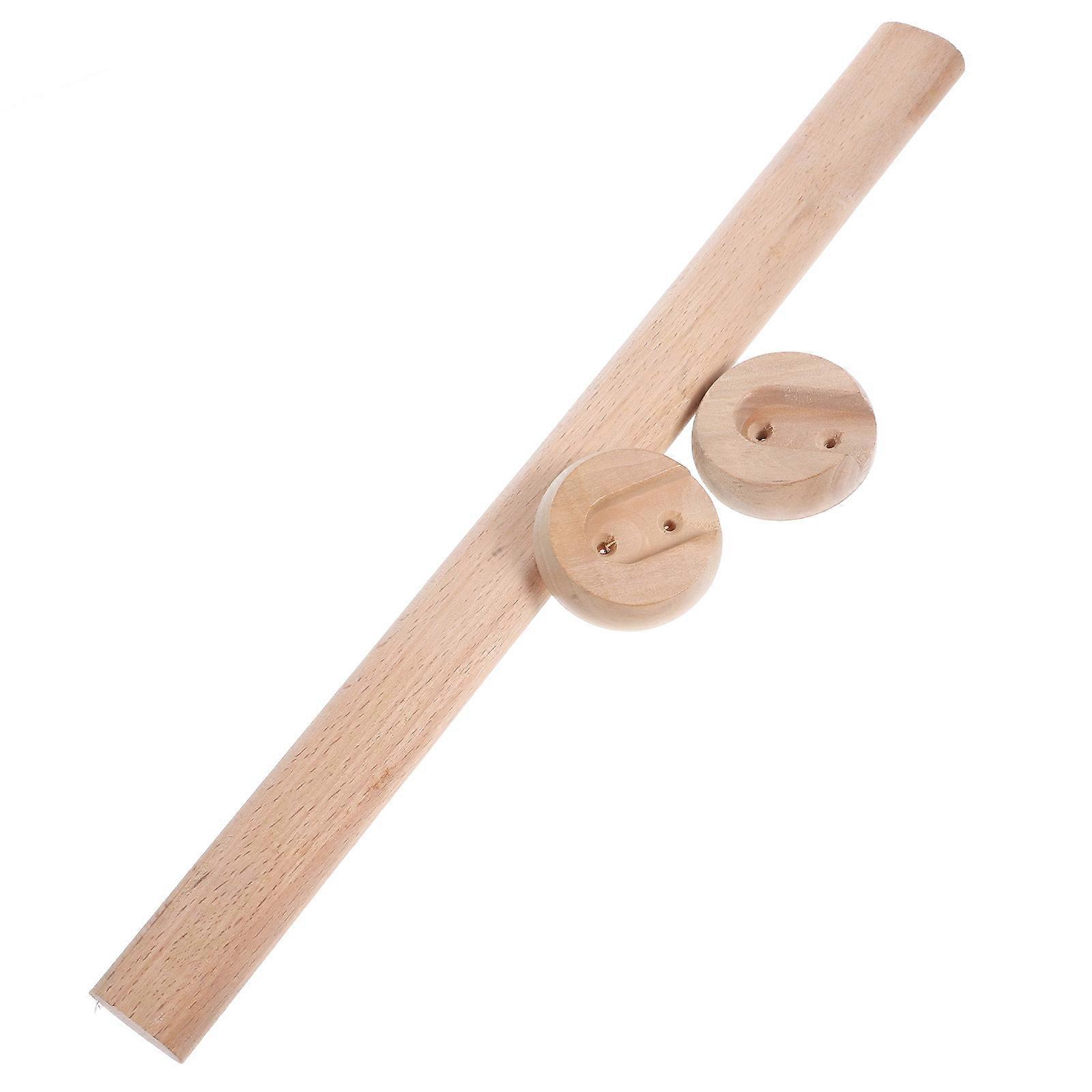 Round Closet Rods Wooden Dowel Closet Rod Guesthouse Use Horizontal Rod Simple and Practical Design Space Saving 1Set