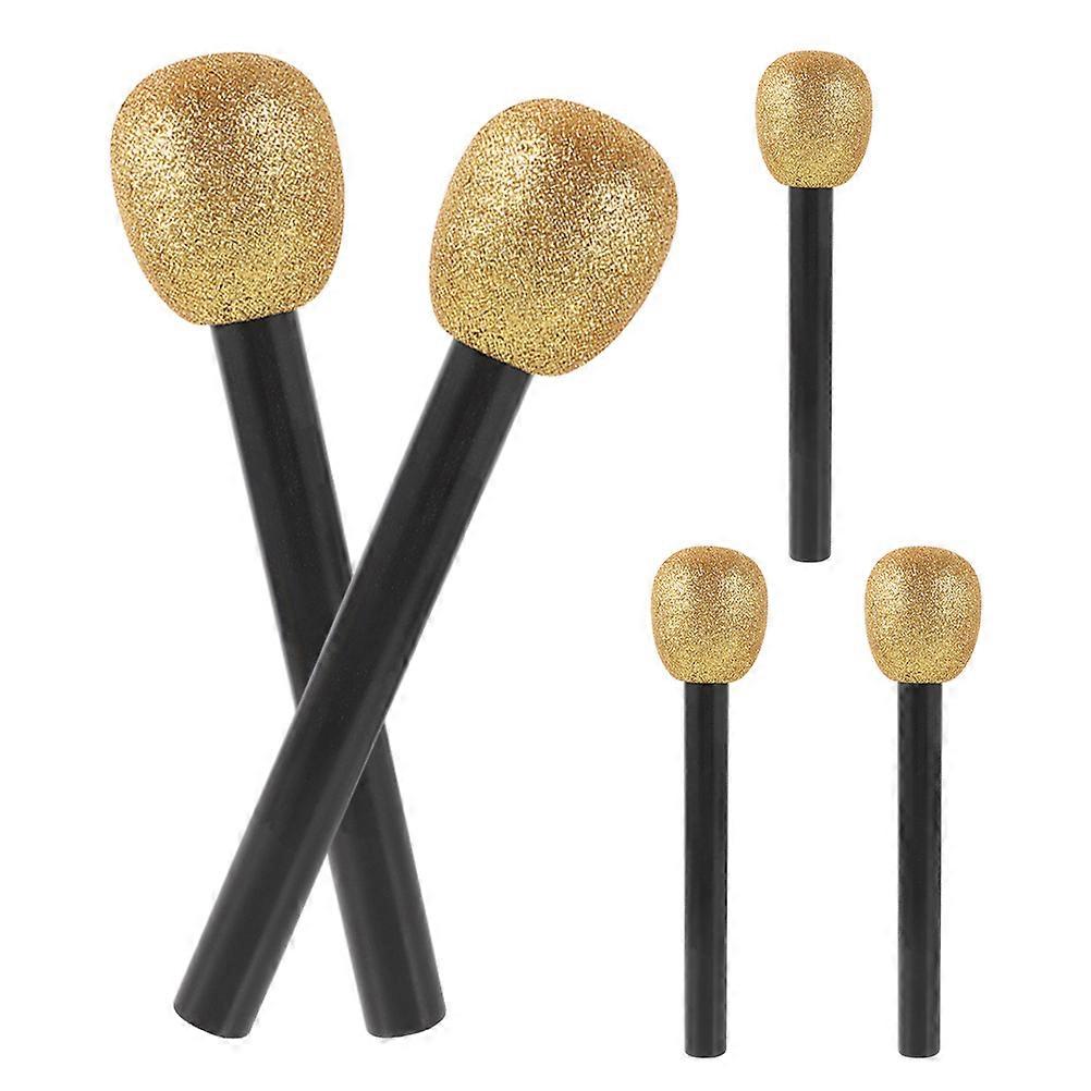 Pretend Play Microphone Prop 5Pcs Golden Microphone Models for Parties