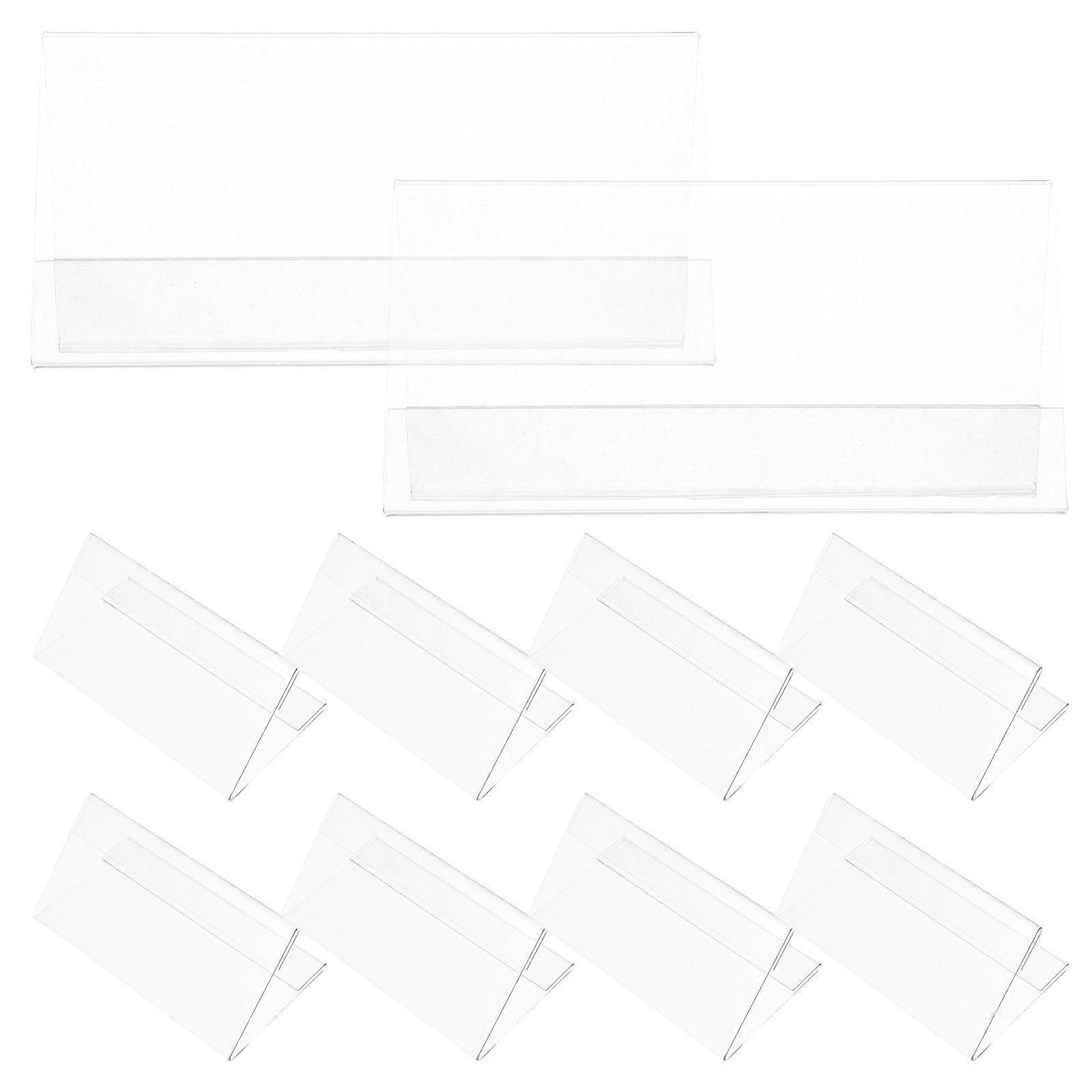 Office Use Transparent Table Name Plates for Conference 10Pcs Holders